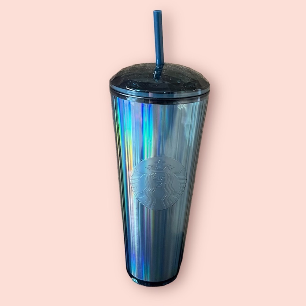 NWT Starbucks ocean kaleidoscope cold drink tumbler lid straw venti 24 oz